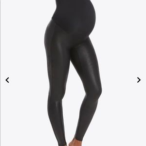 SPANX mama faux leather leggings maternity